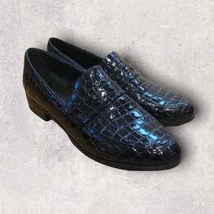 Aldo Black Crocodile Loafers